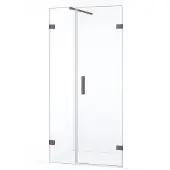 Maxaro Diamond Douchedeur | 95 cm Zwart metaal Helder glas Draaideur