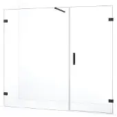 Maxaro Diamond Douchedeur | 195 cm Zwart chroom Helder glas Draaideur