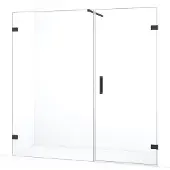 Maxaro Diamond Douchedeur | 195 cm Zwart chroom Helder glas Draaideur