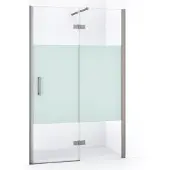 Maxaro Diamond Douchedeur | 120 cm Rvs Helder met matte strook Draaideur