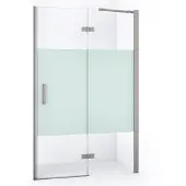 Maxaro Diamond Douchedeur | 120 cm Rvs Helder met matte strook Draaideur
