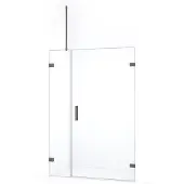 Maxaro Diamond Douchedeur | 125 cm Zwart metaal Helder glas Draaideur