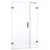 Maxaro Diamond Douchedeur | 95 cm Zwart metaal Helder glas Draaideur