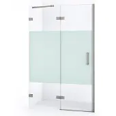 Maxaro Diamond Douchedeur | 110 cm Rvs Helder met matte strook Draaideur