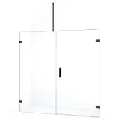 Maxaro Diamond Douchedeur | 195 cm Zwart chroom Helder glas Draaideur