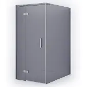 Maxaro Diamond Douchecabine | 140x100 cm Chroom Rookglas Draaideur Rechthoek