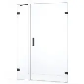 Maxaro Diamond Douchedeur | 135 cm Zwart chroom Helder glas Draaideur