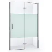 Maxaro Diamond Douchedeur | 120 cm Chroom Helder met matte strook Draaideur
