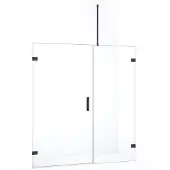 Maxaro Diamond Douchedeur | 165 cm Zwart chroom Helder glas Draaideur