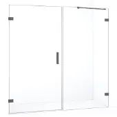 Maxaro Diamond Douchedeur | 175 cm Zwart metaal Helder glas Draaideur