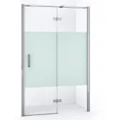 Maxaro Diamond Douchedeur | 120 cm Chroom Helder met matte strook Draaideur