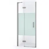 Maxaro Diamond Douchedeur | 80 cm Rvs Helder met matte strook Draaideur