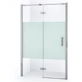Maxaro Diamond Douchedeur | 110 cm Chroom Helder met matte strook Draaideur