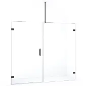 Maxaro Diamond Douchedeur | 215 cm Zwart chroom Helder glas Draaideur