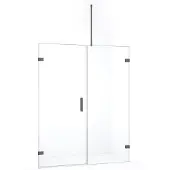 Maxaro Diamond Douchedeur | 155 cm Zwart metaal Helder glas Draaideur