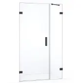 Maxaro Diamond Douchedeur | 105 cm Zwart chroom Helder glas Draaideur