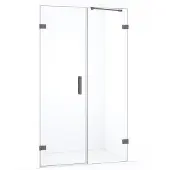 Maxaro Diamond Douchedeur | 105 cm Zwart metaal Helder glas Draaideur