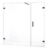 Maxaro Diamond Douchedeur | 195 cm Zwart chroom Helder glas Draaideur
