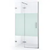 Maxaro Diamond Douchedeur | 90 cm Chroom Helder met matte strook Draaideur