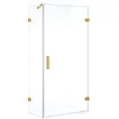 Maxaro Diamond Douchecabine | 100x50 cm Goud Helder glas Draaideur Rechthoek