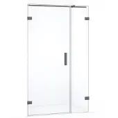 Maxaro Diamond Douchedeur | 135 cm Zwart metaal Helder glas Draaideur