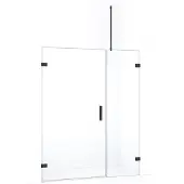 Maxaro Diamond Douchedeur | 145 cm Zwart chroom Helder glas Draaideur