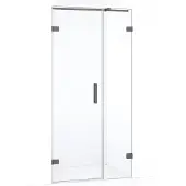 Maxaro Diamond Douchedeur | 95 cm Zwart metaal Helder glas Draaideur