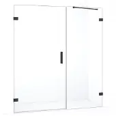 Maxaro Diamond Douchedeur | 175 cm Zwart chroom Helder glas Draaideur