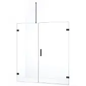 Maxaro Diamond Douchedeur | 175 cm Zwart chroom Helder glas Draaideur
