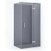 Maxaro Diamond Douchecabine | 90x80 cm Chroom Rookglas Draaideur Halfvrijstaande rechthoek