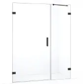 Maxaro Diamond Douchedeur | 145 cm Zwart chroom Helder glas Draaideur