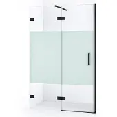Maxaro Diamond Douchedeur | 110 cm Mat zwart Helder met matte strook Draaideur