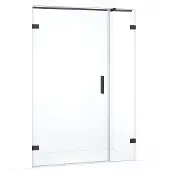 Maxaro Diamond Douchedeur | 135 cm Zwart chroom Helder glas Draaideur