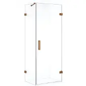Maxaro Diamond Douchecabine | 80x50 cm Koper Helder glas Draaideur Rechthoek