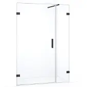 Maxaro Diamond Douchedeur | 115 cm Zwart chroom Helder glas Draaideur