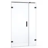 Maxaro Diamond Douchedeur | 105 cm Zwart chroom Helder glas Draaideur