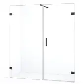 Maxaro Diamond Douchedeur | 175 cm Zwart chroom Helder glas Draaideur