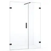 Maxaro Diamond Douchedeur | 125 cm Zwart chroom Helder glas Draaideur