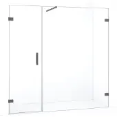 Maxaro Diamond Douchedeur | 185 cm Zwart metaal Helder glas Draaideur