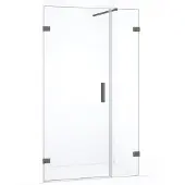 Maxaro Diamond Douchedeur | 115 cm Zwart metaal Helder glas Draaideur
