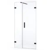 Maxaro Diamond Douchedeur | 85 cm Zwart chroom Helder glas Draaideur