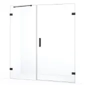 Maxaro Diamond Douchedeur | 175 cm Zwart chroom Helder glas Draaideur