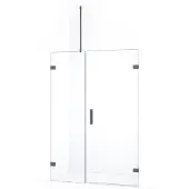 Maxaro Diamond Douchedeur | 125 cm Zwart metaal Helder glas Draaideur