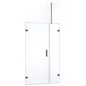 Maxaro Diamond Douchedeur | 105 cm Zwart metaal Helder glas Draaideur