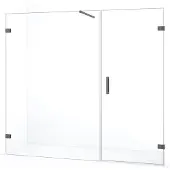 Maxaro Diamond Douchedeur | 195 cm Zwart metaal Helder glas Draaideur