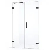 Maxaro Diamond Douchedeur | 115 cm Zwart chroom Helder glas Draaideur