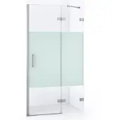 Maxaro Diamond Douchedeur | 100 cm Chroom Helder met matte strook Draaideur