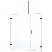 Maxaro Diamond Douchedeur | 165 cm Zwart chroom Helder glas Draaideur