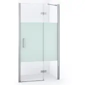 Maxaro Diamond Douchedeur | 90 cm Chroom Helder met matte strook Draaideur