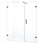 Maxaro Diamond Douchedeur | 155 cm Zwart metaal Helder glas Draaideur